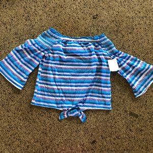 Cloud Chaser- blue striped shirt- size L(14)